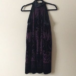 Max Studio burnout velvet trapeze dress